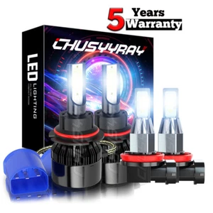 For Nissan Frontier 2005-2018 - 4PC 6000K LED Headlight Hi-Low + FOG Light Bulbs - Picture 1 of 24