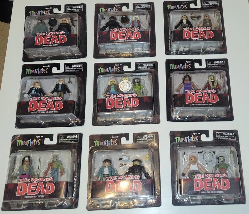 Lote de 4 Paquetes Dobles - The Walking Dead Minimates - 2014 Figuras Diamond Select Foto 1 de 4
