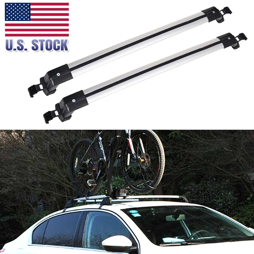 43inch Universal Car Top Roof Rack Cross Bar Cargo Luggage Carrier W/Lock 105cm Foto 1 de 4
