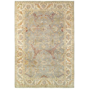 Gray Floral Hand Knotted Petals Vines Scrolls Area Rug 10305 - Aprx 8'x10' - Picture 1 of 1