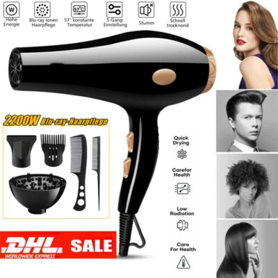 MARKENLOS Profi Föhn 2500W Ionen Haartrockner Haar Fön Haartrockner 5 Einstellungen DHL
