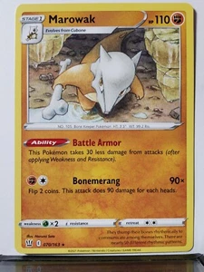 Marowak 070/163 NM - RARE Battle Styles Pokemon Card - Narumi Sato Art - Picture 1 of 2