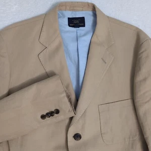 346 Brooks Brothers Beige Linen Blend Sport Coat Blazer Mens L (44) Pockets EUC - Picture 1 of 8