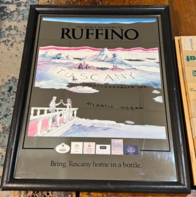 Letrero espejo bar vinos blancos vintage Ruffino Orvieto Foto 1 de 4