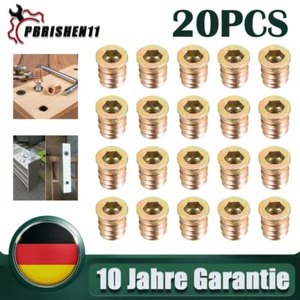 20 Stücke Einschraubmutter Holz M6 Gewindebuchse Gewindeeinsatz Zinklegierung - Bild 1 von 5