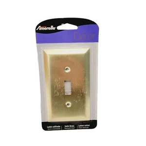 Amerelle Century Satin Brass 163TSB Single Gang Toggle Switch Wall Plate Cover - Picture 1 of 4