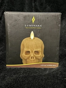 Luminara Dancing Flame SKULL Candle Ivory Real Wax Battery Operated - Picture 1 of 2