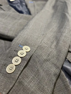 Vintage Penguin Dark Grey Suit Coat With Blu Accents Size: Small - Image 1 of 4