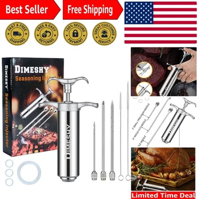 Kit Inyector de Marinado con 3 Agujas - Acero Inoxidable 304 Diseño Resistente Foto 1 de 4