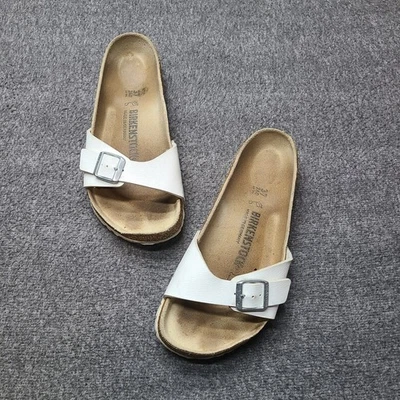 Birkenstock Madrid White Leather Strap Sandals Women's EU 37 US 7 - Image 1 of 4
