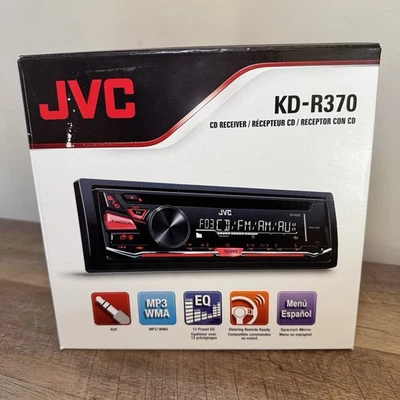 JVC KD-R370 1-DIN CD AM/FM Front AUX Car Stereo Receiver NEW Opened - Image 1 of 4