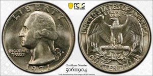 1971-D Clad Unc Washington Quarter PCGS MS67 High Grade Gem Free Shipping - Picture 1 of 3
