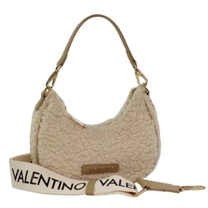 VALENTINO Bolsa De Hombro Especial Camy Con Efecto De Piel De Oso Beige - Imagen 1 de 6