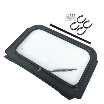 Polaris RZR Full Glass Windshield w/ Wiper Black 800 XP 900 570 2008-2014 - Image 1 of 4