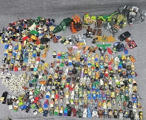 lego minifigures lot - Over 200 Mini figures Animals Weapons Star Wars Castle - Picture 1 of 12