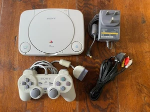 Psone Playstation 1 Slim Konsole SCPH-102 - Controller und Kabel - funktionstüchtig - Bild 1 von 8
