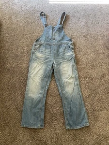 BDG Denim Latzhose Größe 31 helle Waschung Distressed Trägerhose Damen - Bild 1 von 10