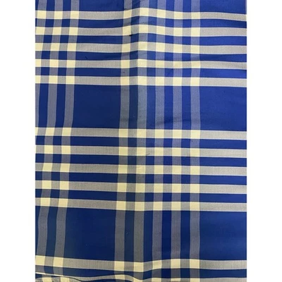 BRUNSCHWIG and FILS Robin Blue Silk Plaid Bristol Fabric 44"x88" ret. 237/yd - Image 1 of 2