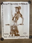 Vintage Gold Belt "Spoiler" Visor poster/Garage girl/ Motocross racer