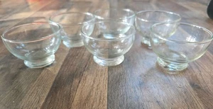 6 Anchor Hocking Clear Glass Low Footed Sherbet Ice Cream Bowl 3 1/2" Vintage - Picture 1 of 6