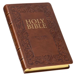KJV Holy Bible, Standard Size Faux Leather Red Letter Edition Thumb Index & Ribb - Picture 1 of 12