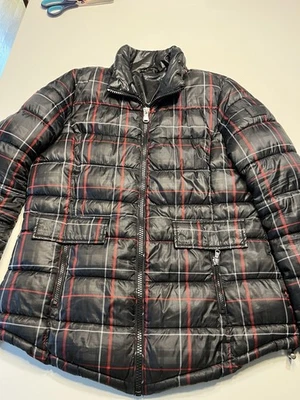 Lauren Ralph Lauren... Chaqueta acolchada a cuadros negra roja... Talla L Foto 1 de 4