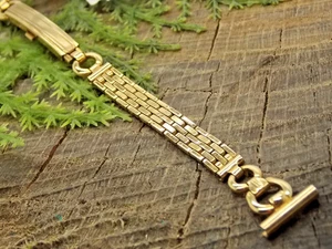 Correa de reloj vintage con cierre de despliegue incomparable placa de oro enrollada 11 mm para damas NOS - Imagen 1 de 6
