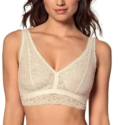 Bralette de encaje Leonisa X7437 para mujer marfil cobertura completa talla 40B Foto 1 de 4