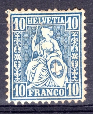 SWITZERLAND / HELVETIA 1862 / Y&T # 36 MINT NO GUM / CV 730$ - Image 1 of 3