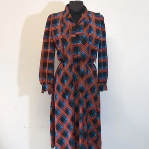 Vintage Sasoon Geometric Black Colorful 1980s Dress, Size S - Picture 1 of 12
