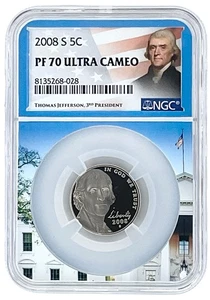 2008 S Jefferson Nickel NGC PF70 Ultra Cameo - White House Core Jefferson Labe1 - Picture 1 of 2