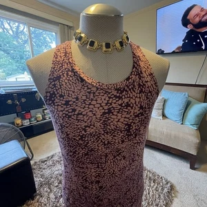 LOGO Lori Goldstein Top Women (S) Lagenlook Geometric Sleeveless Tunic Casual - Picture 1 of 13