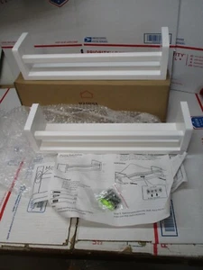 NEW OPEN BOX SET OF 2 WHITE FLOATING SHELVES FOR STORAGE FAST/FREE SHIPPING - Picture 1 of 6