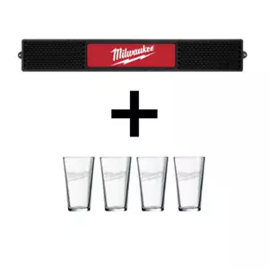Milwaukee Tools Barmatte & 16 Unzen geätztes Pint Glas 4er Set - NEU! - Bild 1 von 3