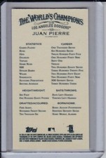 Juan Pierre 2007 Topps Allen & Ginter Black NNO Mini /50 No Number Card Back