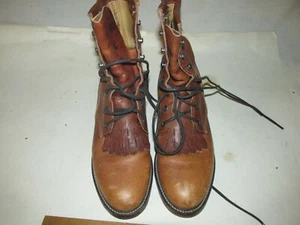 JUSTIN Womens Boots Size 6 B Lace Up Leather Brown USA Preowned Have Wear - Picture 1 of 6