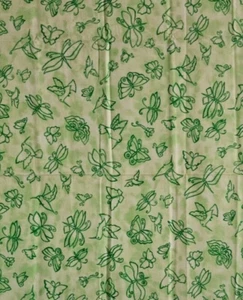 Laurel Burch Green Fabric FLYING COLORS Cotton 30 X 44 Inches - Picture 1 of 3