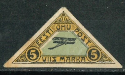 СТАРЫЕ МАРКИ ЭСТОНИИ 1920 авиапочта - как новые с наклейкой - Изображение 1 из 2
