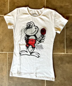 NWOT Senor Frog's White Frog Red Rose Patch Vallarta, Mexico T-Shirt Kids Large - Picture 1 of 6