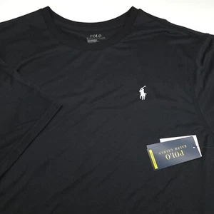 POLO RALPH LAUREN PERFORMANCE CREW T-SHIRT -XXL- BLACK S/S -POLY -WHITE PONY - Picture 1 of 10