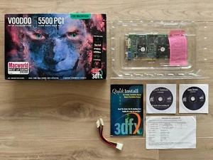 3dfx Voodoo 5 5500 64MB PCI MAC (PC BIOS) + BOX, 2x CD, Manual - Picture 1 of 10