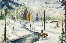 CARTOLINA DIPINTA 8 PEZZI BUON NATALE NON VIAGGIATI N. 632