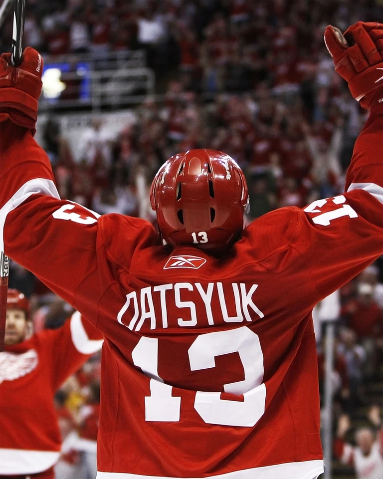 Foto de hockey de la NHL Pavel Datsyuk Goal Celebration Detroit Red Wings 8x10 Foto 1 de 1