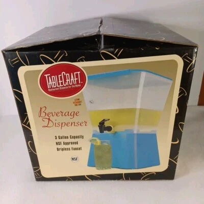 Dispensador de bebidas transparente de plástico TableCraft de 3 galones Foto 1 de 4