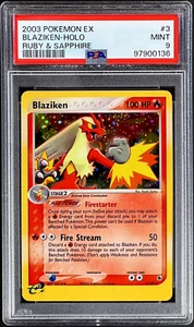 2003 Pokemon BLAZIKEN Ex Ruby & Sapphire HOLO RARE e-Reader 3/109 SWIRL - PSA 9 - Zdjęcie 1 z 3