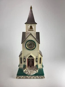 2000 Avon Christmas Angel Music Clock Light Stained Glass Church READ *** - Picture 1 of 10