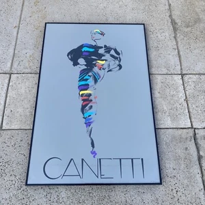 Vintage 90s Canetti Haute Couture Fashion Illustration Framed Poster 23 x 35 - Picture 1 of 10