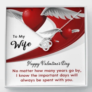 Happy Valentine's Day Gift, Necklace To my Wife, Love Heart Women Necklace - Picture 1 of 7