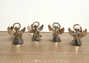 Set of 4 Vintage Christmas Silver Plate Angels Napkin Rings - Picture 1 of 18