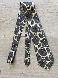 Mercedes High Fashion Mens Tie Myung Ju Silk Yellow Paisly Pattern Necktie - Picture 1 of 3